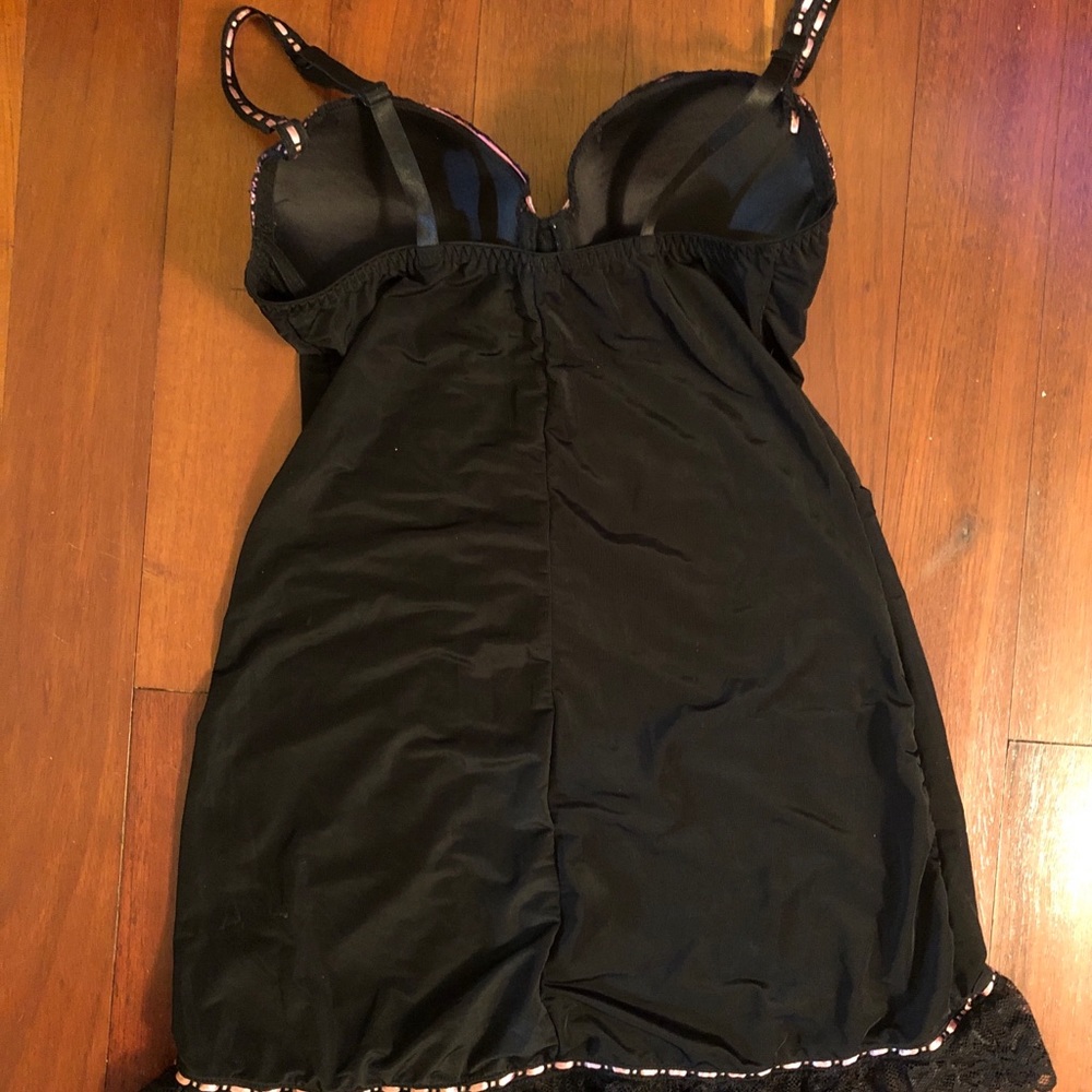 Sexy pink & black adjustable strap nightie 34B - Picture 3 of 5